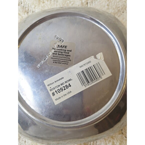 Wilton Armetale 9" Square Rounded Pewter Serving Bowl Boston Medium #109284 EUC - Picture 4 of 6
